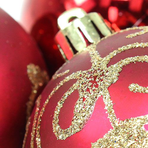 Floristik24 Christmas ball plastic ruby Ø70mm 8pcs