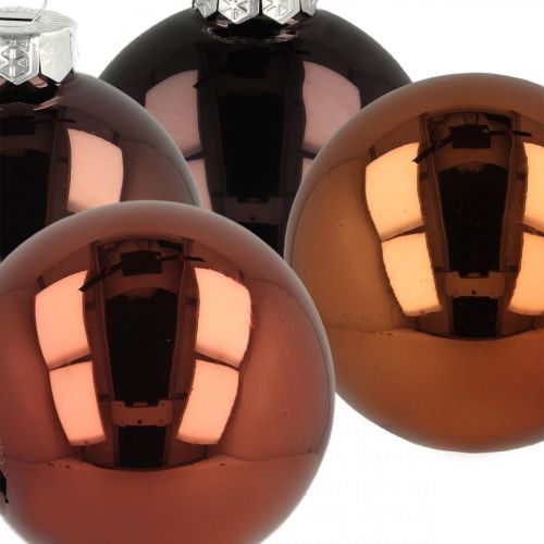 Floristik24 Christmas tree balls, tree decorations, Christmas ball brown H6.5cm Ø6cm real glass 24 pcs