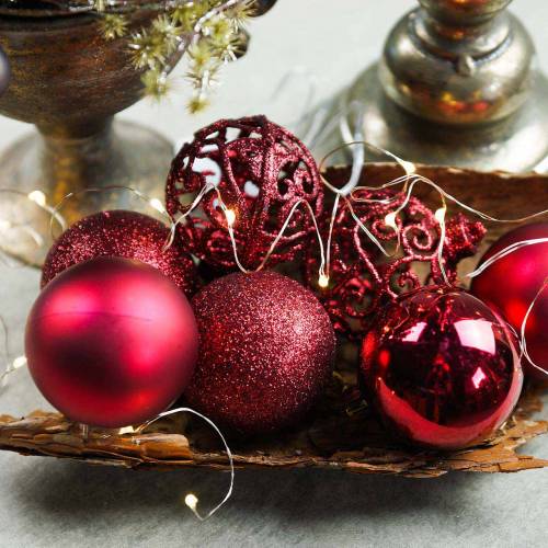 Floristik24 Christmas ball dark red Ø6cm 16 pcs