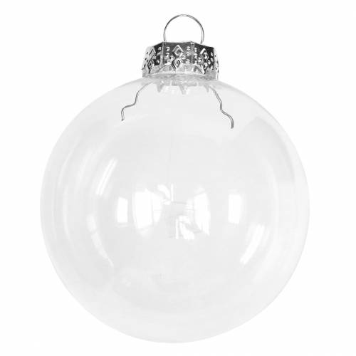 Floristik24 Christmas bauble glass Ø7.5cm clear 12 pcs