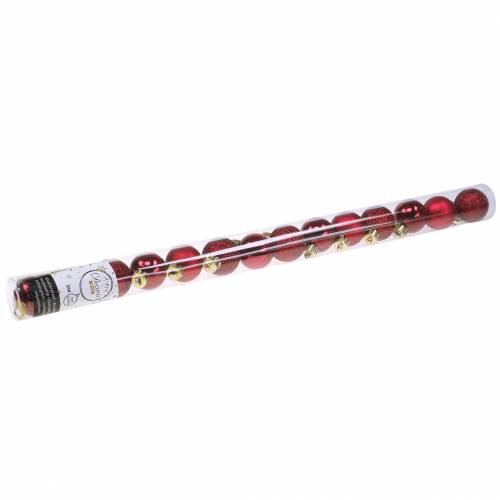 Product Christmas tree decorations Christmas ball red 3 cm 14 pieces