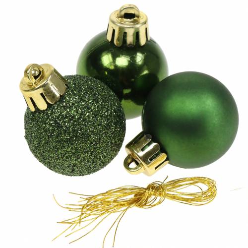 Product Christmas tree decoration Christmas ball green 3 cm 14 pieces
