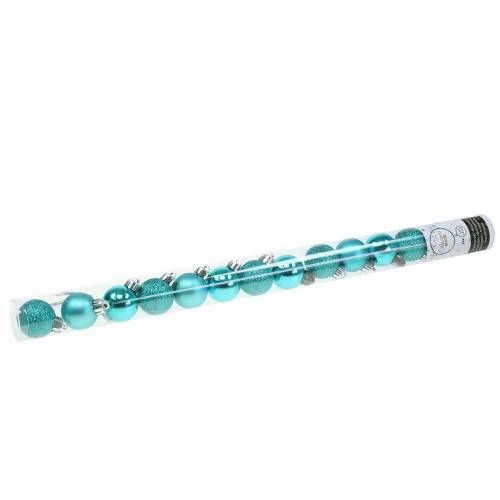 Floristik24 Christmas tree decorations Christmas ball turquoise 3cm 14pcs