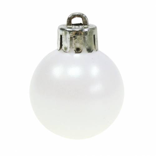 Product Christmas tree decorations Christmas ball white 3 cm 14 pieces