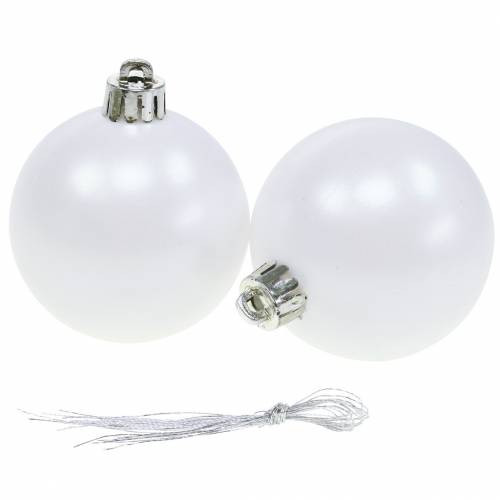 Floristik24 Christmas tree decorations Christmas ball white Ø6cm 12pcs