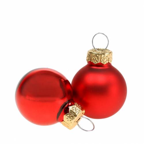 Product Mini Christmas ball red matte and shiny Ø2.5cm 22 pcs