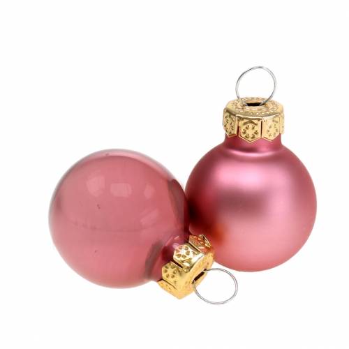 Floristik24 Mini Christmas ball old pink glass balls Ø2.5cm 22 pcs