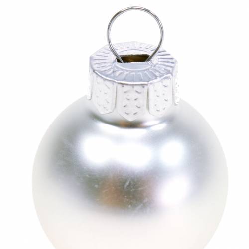 Product Mini Christmas balls silver assorted Ø2.5cm 24pcs