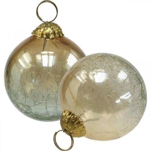 Floristik24 Christmas balls glass Christmas tree balls clear, brown Ø8cm 4pcs