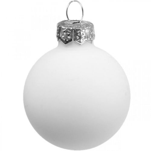 Floristik24 Christmas balls glass white glass ball matt/glossy Ø4cm 60p
