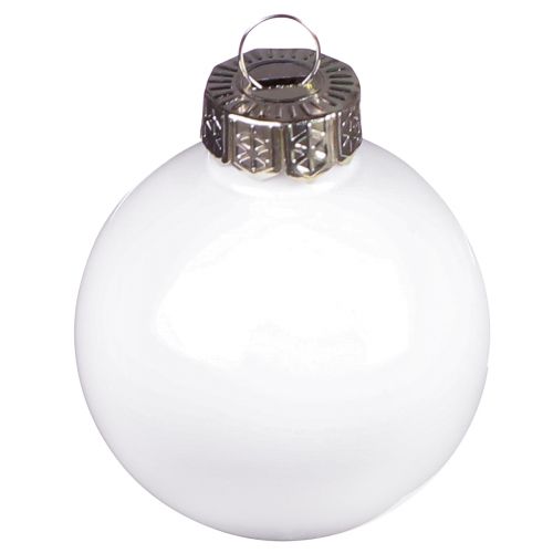 Floristik24 Christmas balls glass white matt enamel Ø4cm 24 pcs