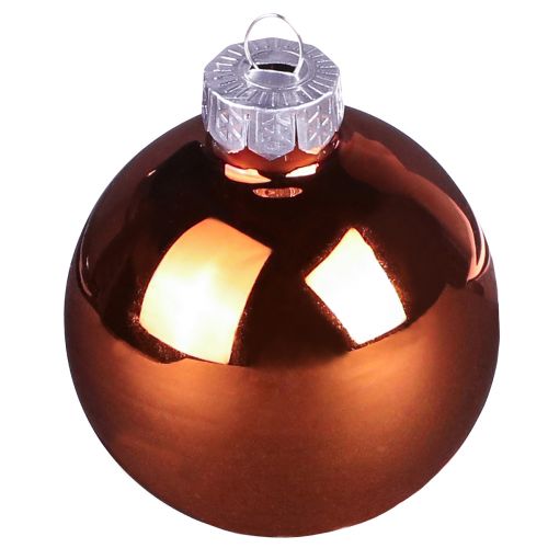 Product Christmas balls gold brown mix glass balls Ø7.5cm 12 pcs