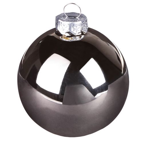 Product Christmas balls silver apricot glass balls Ø6cm 24 pcs