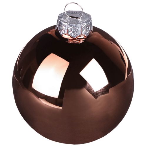 Product Christmas balls silver apricot glass balls Ø6cm 24 pcs