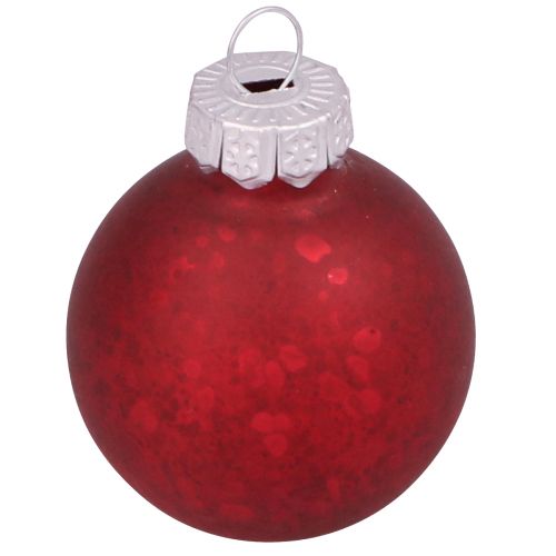 Product Christmas balls in red vintage glass mini Ø3cm 22 pcs