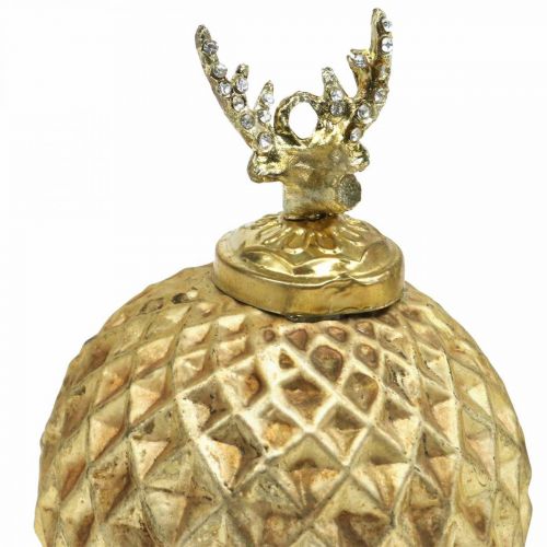 Floristik24 Christmas balls reindeer Christmas tree decorations gold vintage Ø7cm 4pcs