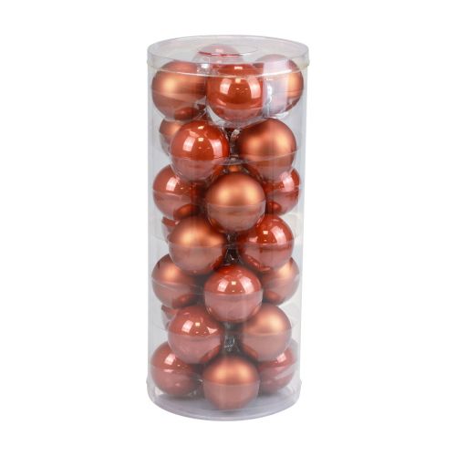 Floristik24 Christmas balls glass Christmas tree balls red-brown Ø6.5cm 24 pcs