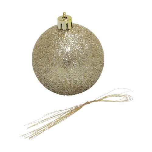 Product Christmas Balls Plastic Champagne Glitter Matt Ø6cm 10 pcs