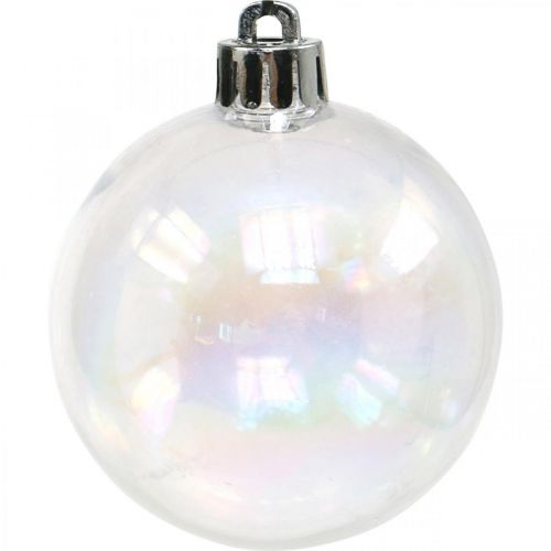 Floristik24 Christmas balls plastic transparent iridescent Ø6cm 12pcs