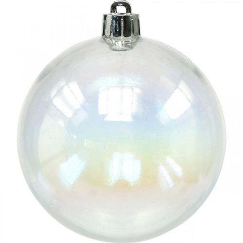 Floristik24 Christmas balls plastic transparent iridescent Ø8cm 6pcs