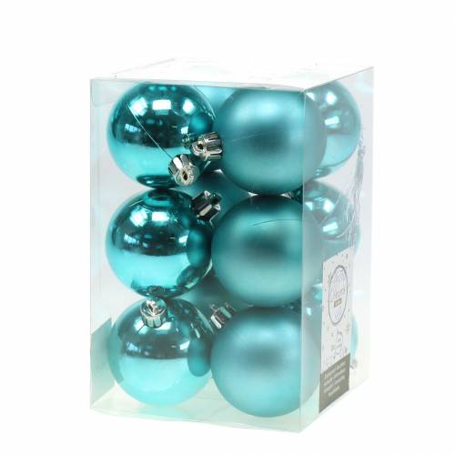 Floristik24 Christmas tree decorations Christmas ball turquoise Ø6cm 12pcs
