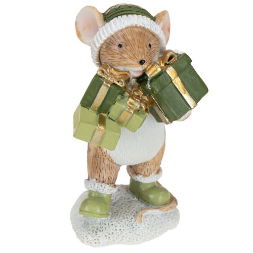 Christmas mice decoration mouse green brown H8cm 2 pcs | Floristik24.ie