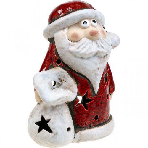 Santa Claus deco tealight holder Christmas H15cm