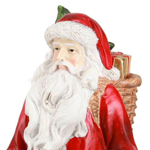 Product Santa Claus figure with basket red white green gold H36cm
