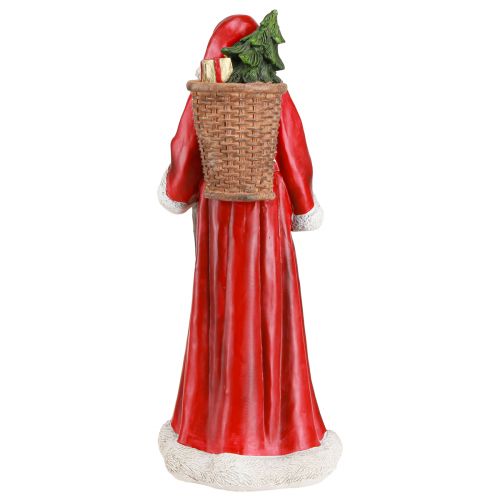 Product Santa Claus figure with basket red white green gold H36cm