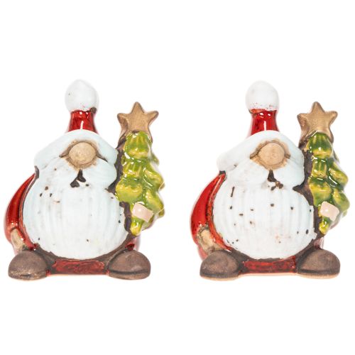 Santa Claus figurine with Christmas tree decoration, 7cm, 2 pieces | Floristik24.ie