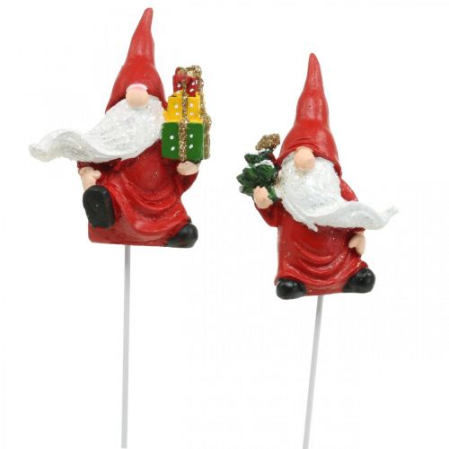 Christmas gnome decorative plug gnome Santa Claus 7cm 4 pcs
