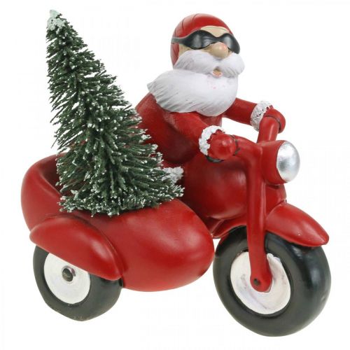 Floristik24 Decorative figure Santa Claus on motorbike with fir tree 19.5×13×16cm