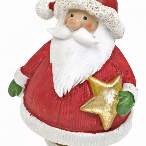 Floristik24 Decorative figure Santa Claus with star / bag H13cm 2pcs