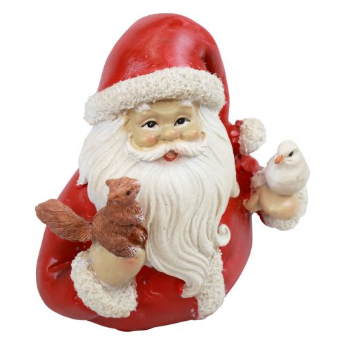 Product Christmas figures Santa Claus with animals 10x7x9cm 2pcs