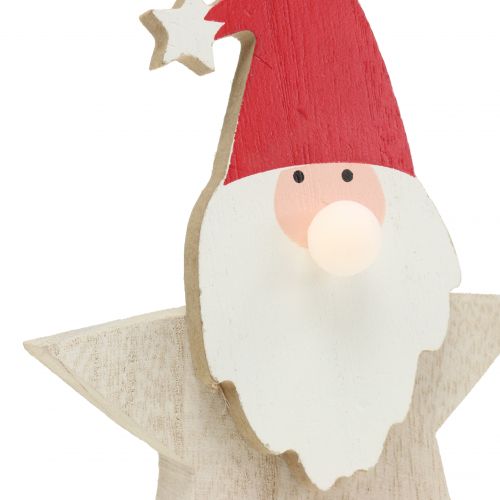Floristik24 Santa Claus with light nature, red 15cm