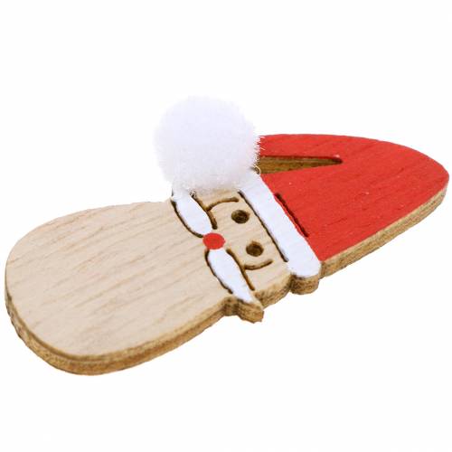 Floristik24 Scatter decoration Santa Claus head wood 4.5cm 36p