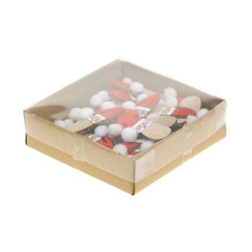 Floristik24 Scatter decoration Santa Claus head wood 4.5cm 36p