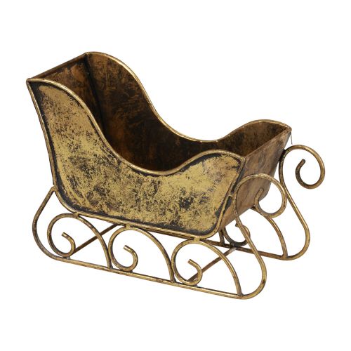 Floristik24 Christmas sleigh metal decorative sleigh gold 30×12×20cm