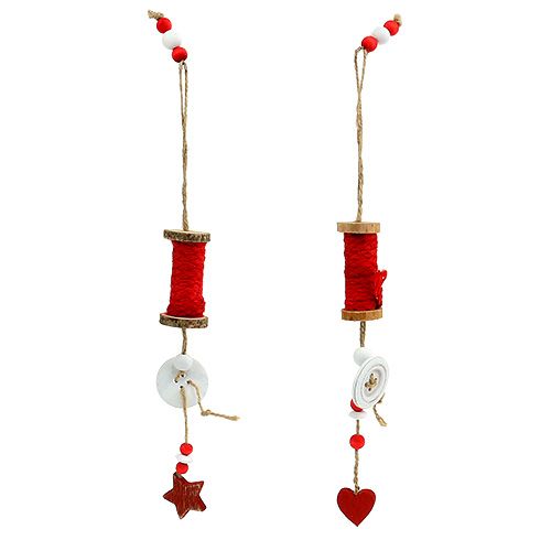 Product Christmas decorations spool of thread for hanging red 4pcs