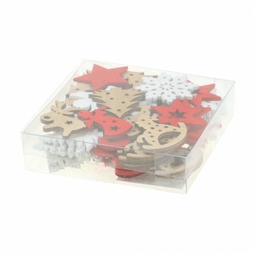 Floristik24 Scatter decoration Christmas assortment wood 72 pcs