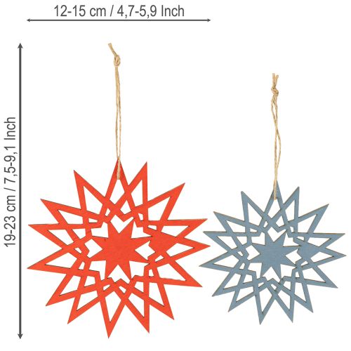 Product Wooden Christmas stars for hanging, decoration for windows and trees