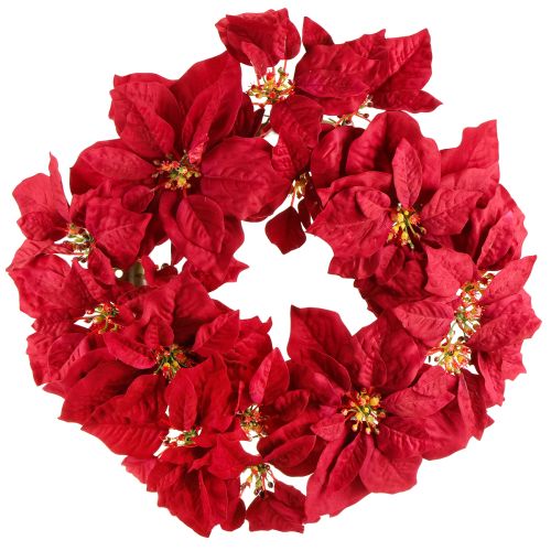 Product Poinsettia wreath artificial flowers Christmas Ø40cm