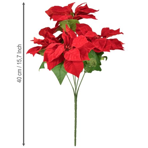 Floristik24 Poinsettia Red Artificial Plant 5 Flowers 40cm