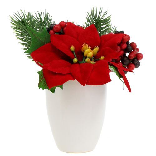 Floristik24 Poinsettia in red pot artificial H11cm