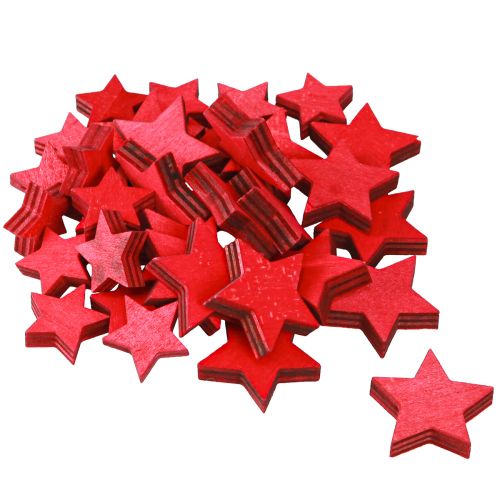 Floristik24 Christmas stars scatter decoration wood in red Ø2.5–3.5cm 36 pcs