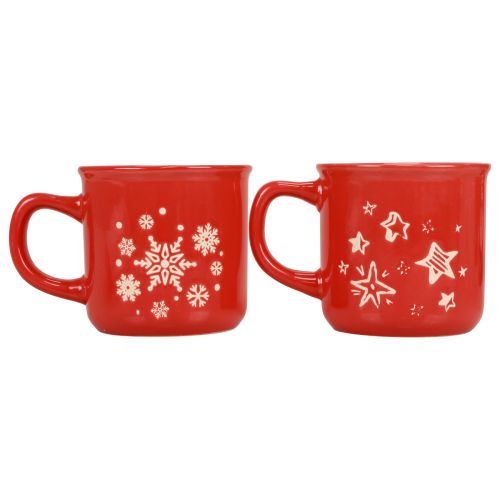 Floristik24 Christmas cups cup red ceramic cup H9cm 2pcs