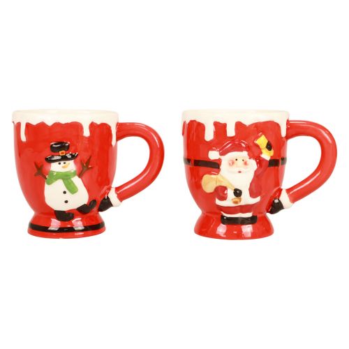 Floristik24 Christmas mug Santa Claus ceramic 10.5cm 2pcs