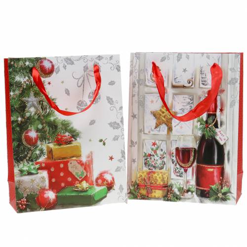 Christmas gift bag 8cm x 18cm H24cm set of 2