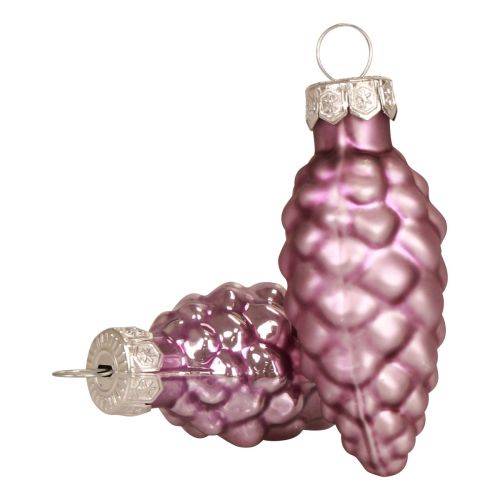 Floristik24 Christmas cones glass purple glass cones Christmas 6.5cm 10 pcs