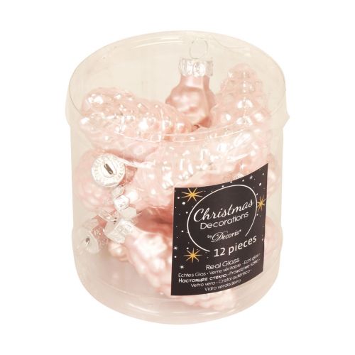 Product Christmas cone glass Pink glass cone Christmas 6.5cm 10p